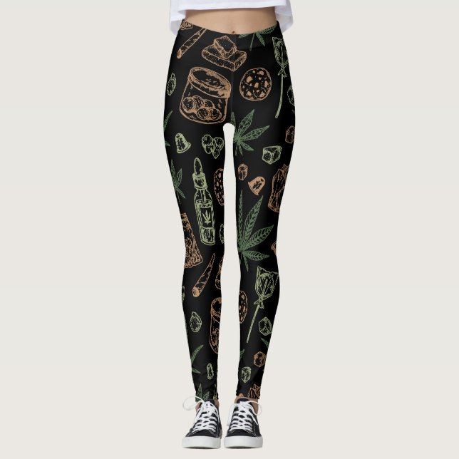 Weed Pattern Women's Fashion Leggings (Anverso)