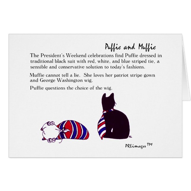 Weekend Card de Puffie y de Muffie de presidente (Anverso (Horizontal))