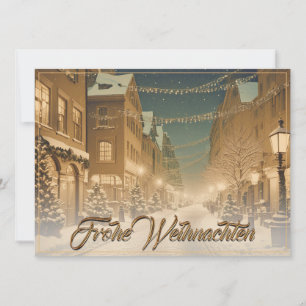 Weihnachtlich verschneite Straßen einer Innenstadt