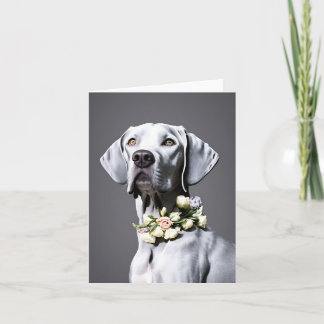 Weimaraner Con Flores Blank Notecard