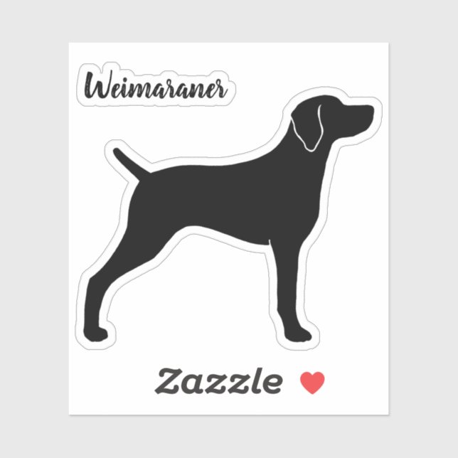 Weimaraner Dog Silhouette Weim Vinyl Pegatina (Hoja)