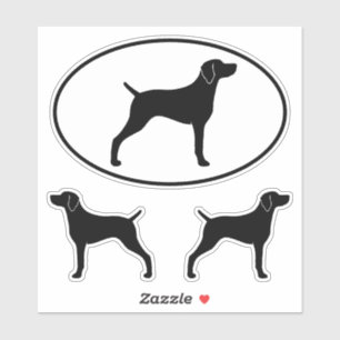 Weimaraner Dog Silhouettes Weim Vinyl Pegatina Set