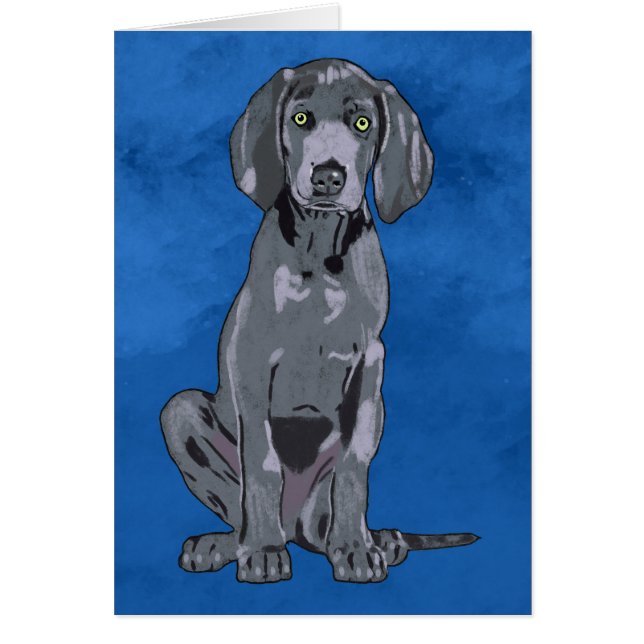 Weimaraner Dog Watercolor Art Retrato Faux (Frente)