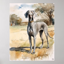 Weimaraner - Impresión de arte de perro