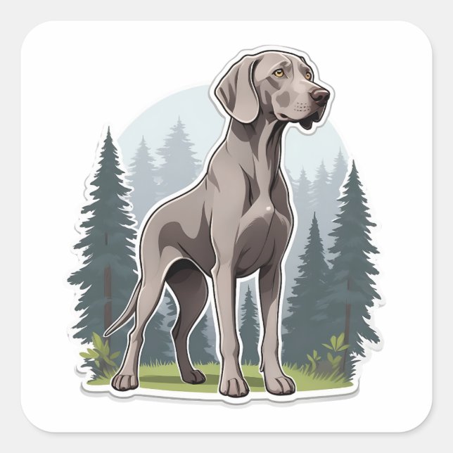 Weimaraner Pegatina (Anverso)