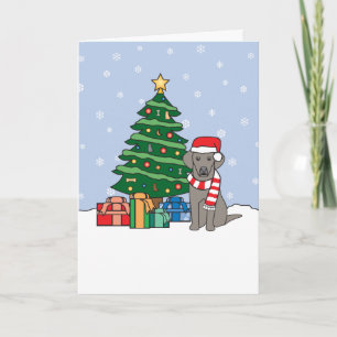 Weimaraner y árbol de navidad