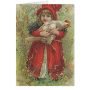Weinlese-Kind und Huhn, Alles Gute zum Geburts