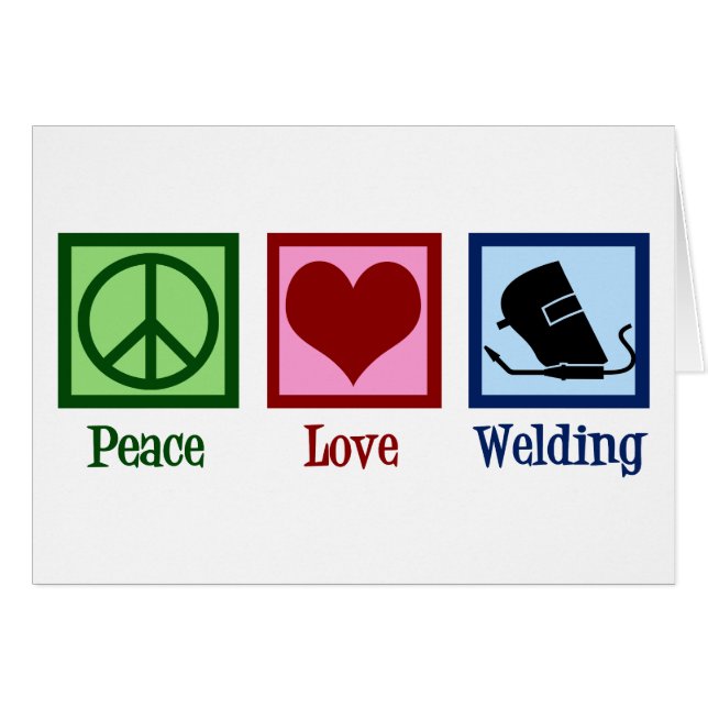 Welder Company Peace Love Welding Holiday Card (Anverso (Horizontal))