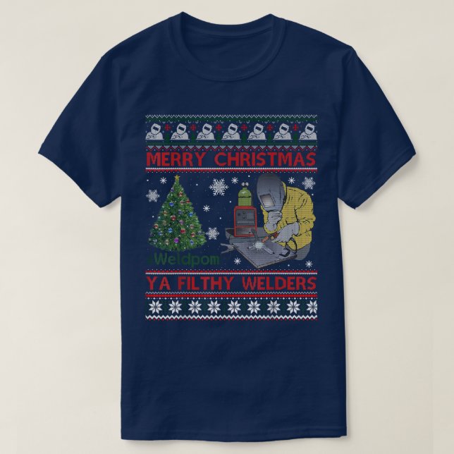 Weldom Welders Ugly Christmas Sweater Gifts T-Shir (Diseño del anverso)