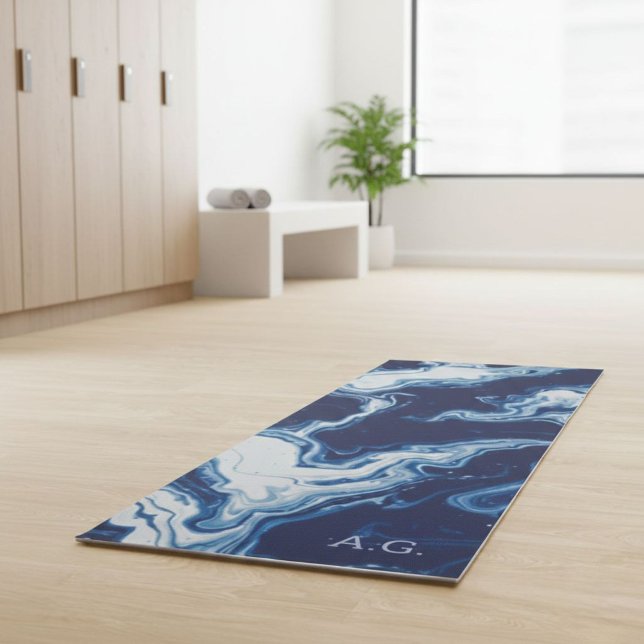 Wellness Waters Exercise Mat - Navy Blue Fluid  (Subido por el creador)