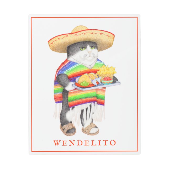 WENDELITO 16"x20" arte mural Metalizado (Anverso)