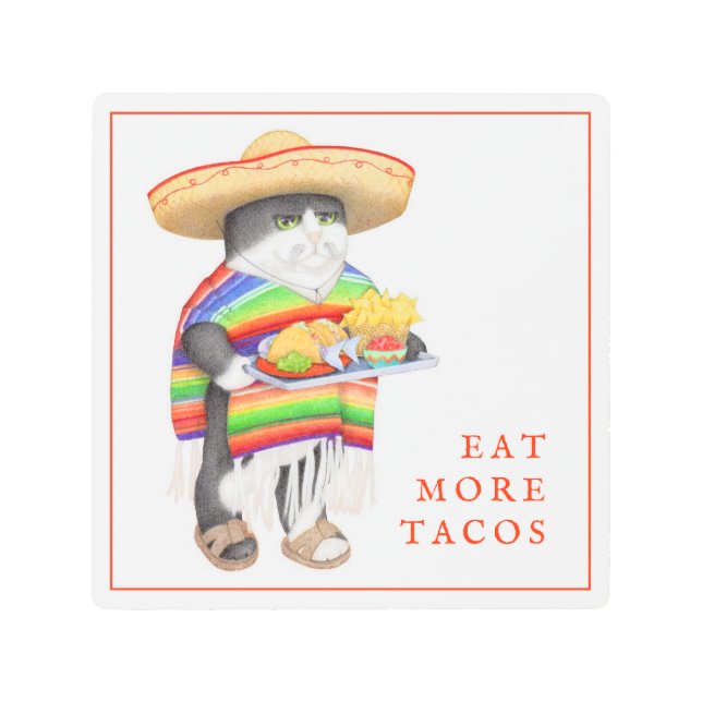 WENDELITO come más tacos 8"x8" arte mural Metaliza (Anverso)