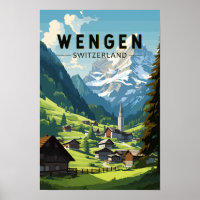 Wengen Suiza Viajes Arte Vintage
