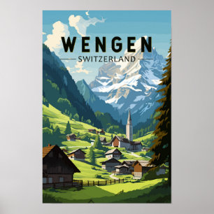 Wengen Suiza Viajes Arte Vintage