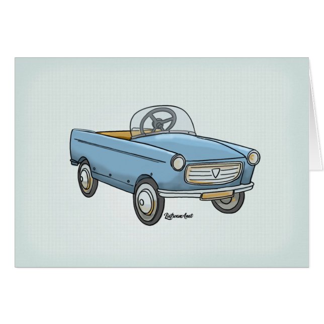 Wenskaart leuke Peugeot 404 vintage (Anverso (Horizontal))