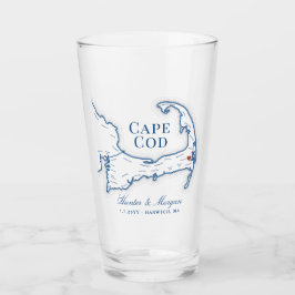 Wequassett Resort Cape Cod Map Wedding Favor Pint