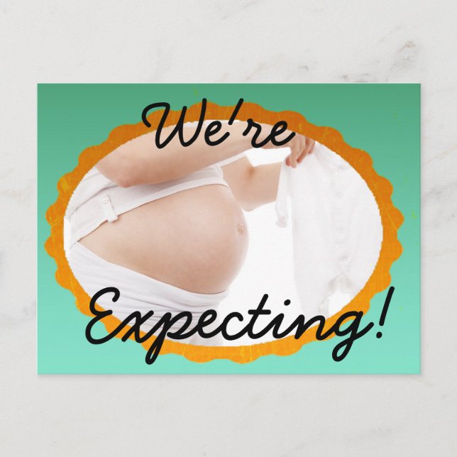 We're Expecting! Tarjeta postal de Invitación de e (Anverso)
