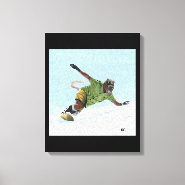 Werererat Snowboarder Fantasy Art Canvas Impresion (Anverso)