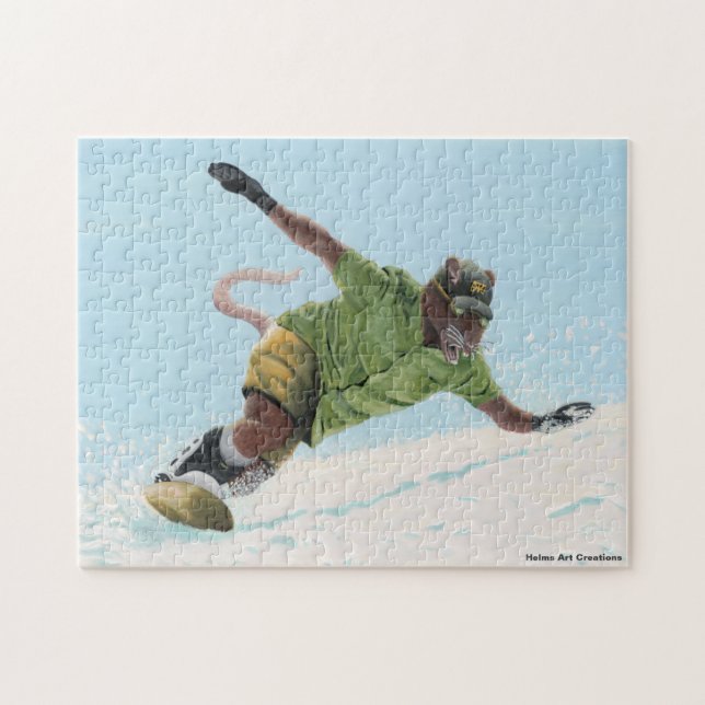 Werererat Snowboarder Fantasy Art Medium Puzzle (Horizontal)
