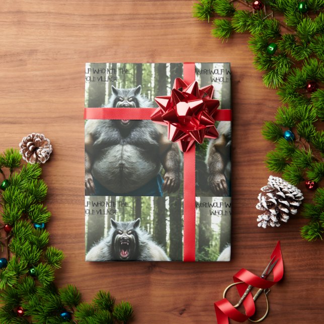 Werewolf Ate The Village papel de envoltura brilla (Regalo de vacaciones)