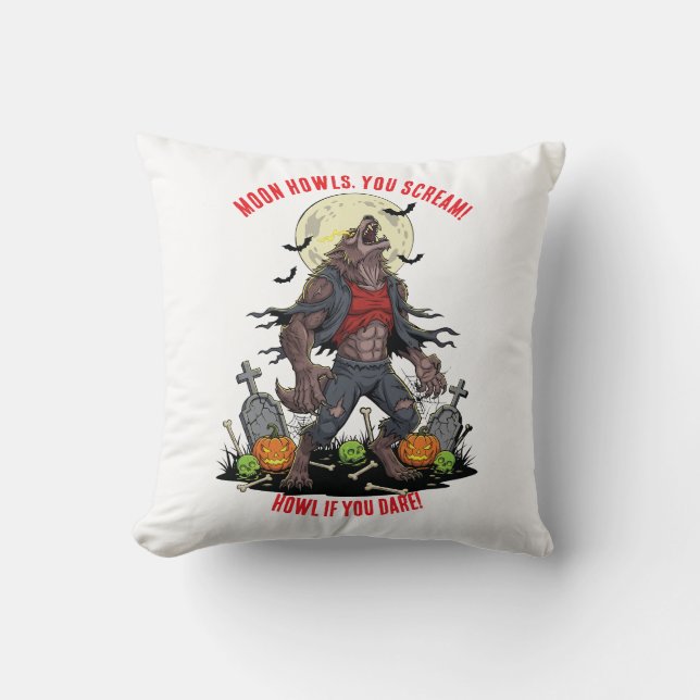 🐺 Werewolf Halloween Cojín decorativo 🎃 (Anverso)