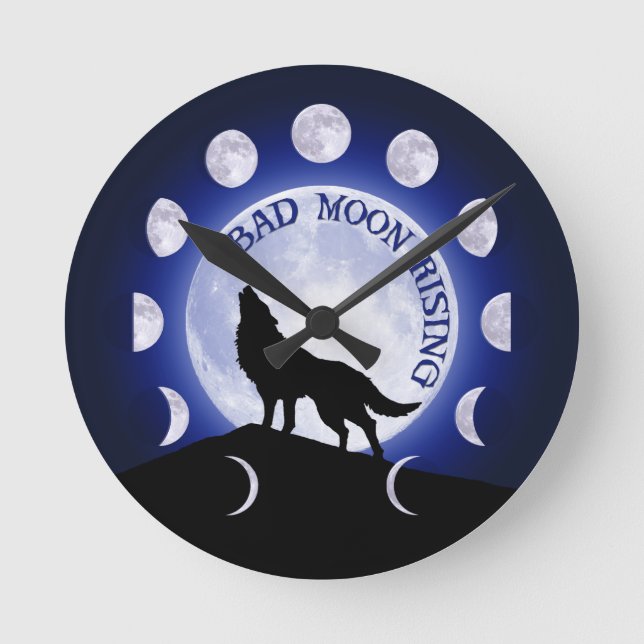 Werewolf Moon Fase Mal Reloj de Luna (Anverso)