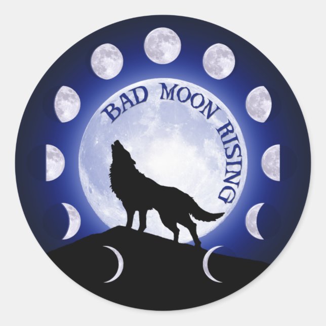 Werewolf Pegatina de la fase de la luna (Anverso)