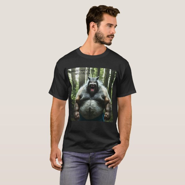 Werewolf Que Comía La Camiseta Negra De Toda La Al (Anverso completo)