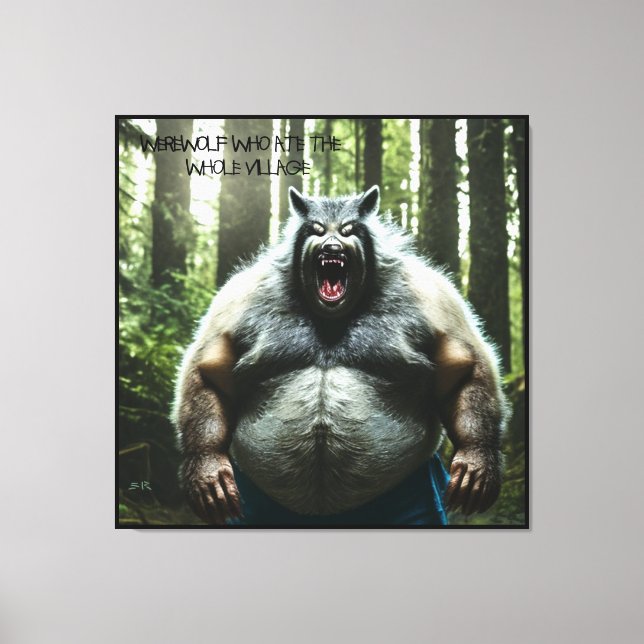 Werewolf Que Comía La Impresión De Los Canvas De T (Anverso)