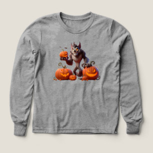 Werewolf y calabazas de Halloween