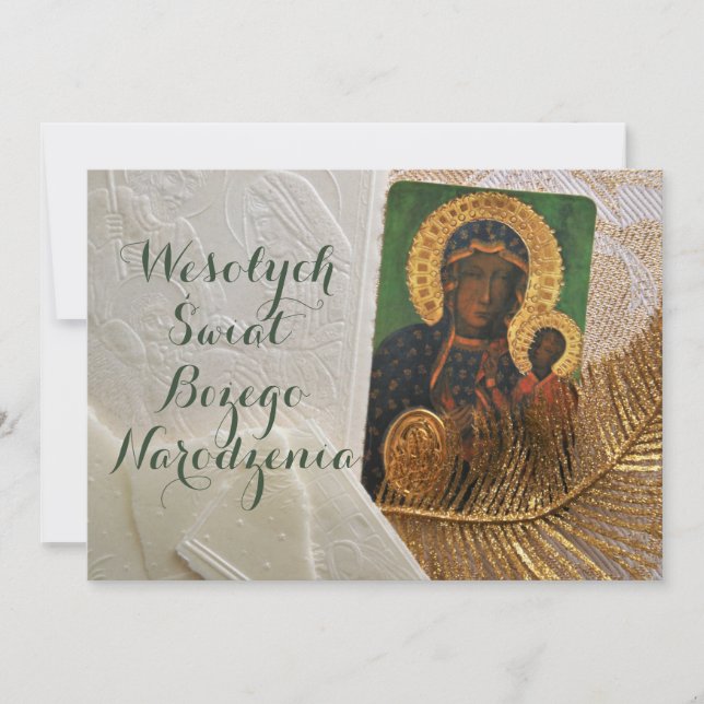 Wesołych świąt Tarjeta de Navidades religiosos en  (Anverso)