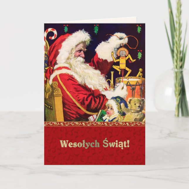 Wesołych Świąt. Tarjetas de navidad en polaco (Anverso)