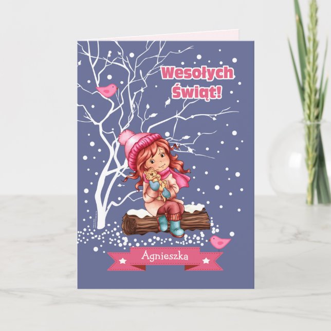 Wesołych Świąt. Tarjetas de navidad en polaco (Anverso)