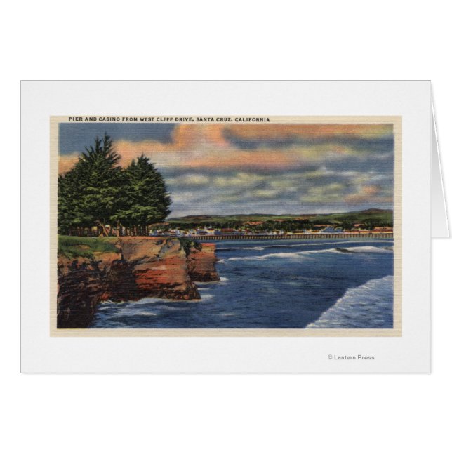 West Cliff Drive View of Pier and Casino (Anverso (Horizontal))