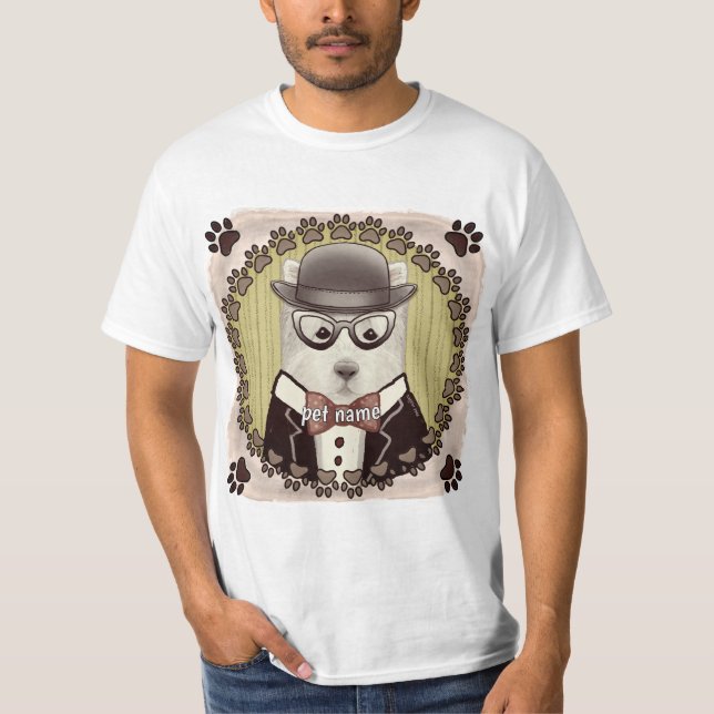 West Highland Terrier con camiseta de lentes (Anverso)