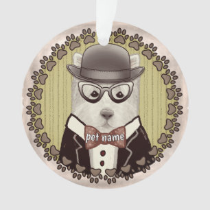 West Highland Terrier con gafas ornamento