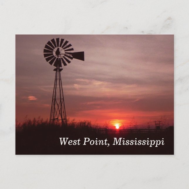 West Point, postal de Mississippi (Anverso)