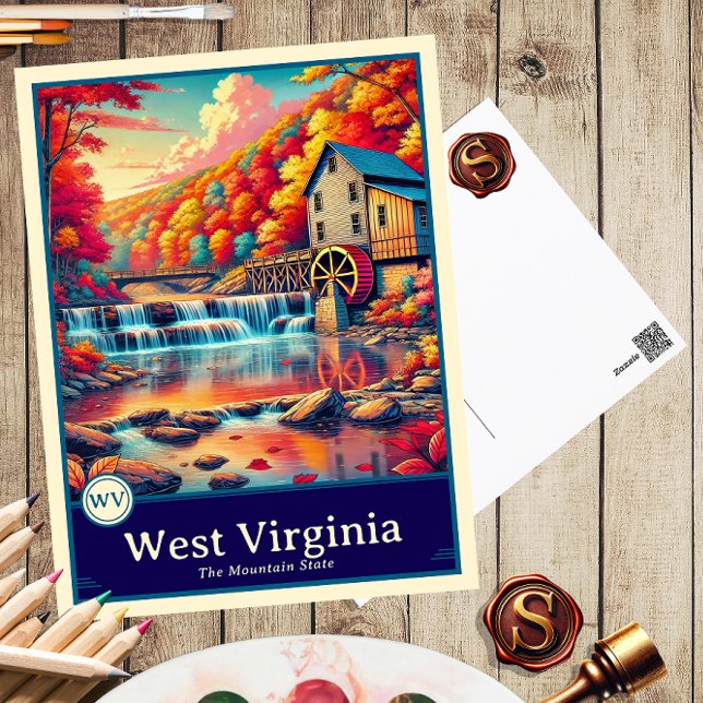 West Virginia | Postal con cubierta de estilo anim (Subido por el creador)