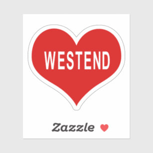 WESTEND Red Love Heart Vinyl Pegatina