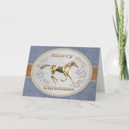 Western Belt Buckle Gold Horse Feliz Navidad