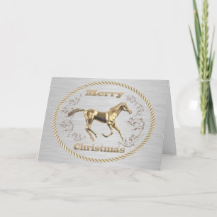 Western Belt Buckle Gold Horse Feliz Navidad