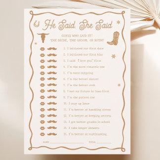 Western Brillante Shower Dijo Que Dijo Tarjeta De 