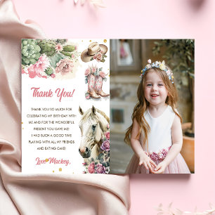 Western Cowboy Birthday Tarjeta de agradecimiento