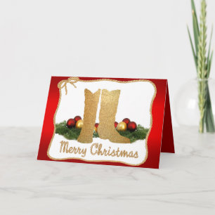 Western Cowboy Boots Garland Rope Feliz Navidad