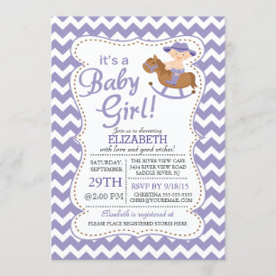 Western It's a COWGIRL Chica Invitación a Baby Sho