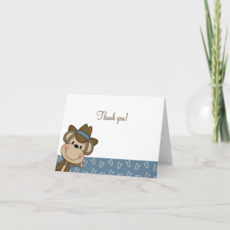 Western Monkey Baby Shower Gracias notas