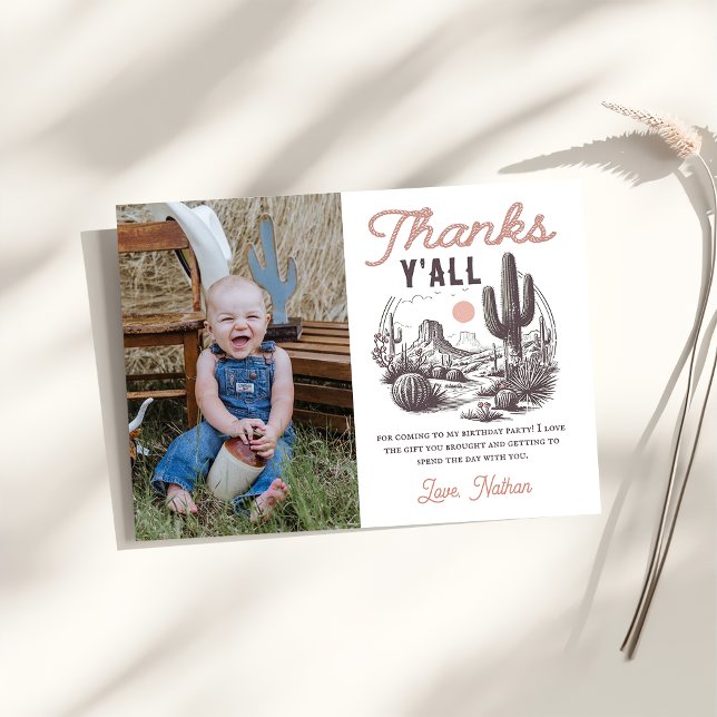 Western Rodeo Cowboy Birday Tarjeta de agradecimie (Subido por el creador)