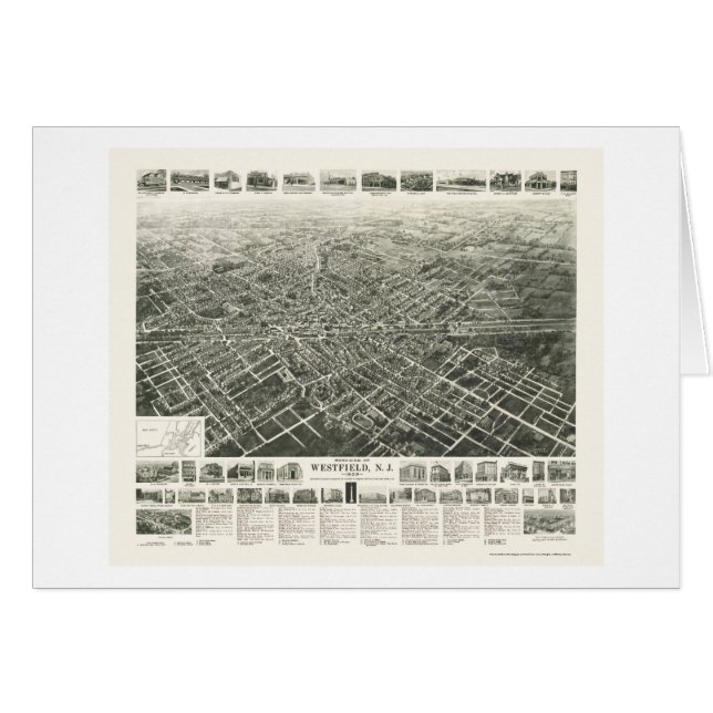 Westfield, mapa panorámico de NJ - 1929 (Anverso (Horizontal))