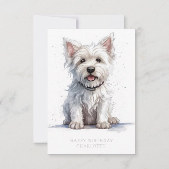 Westie Cheeky Cute Birthday Card Personalize (Anverso)