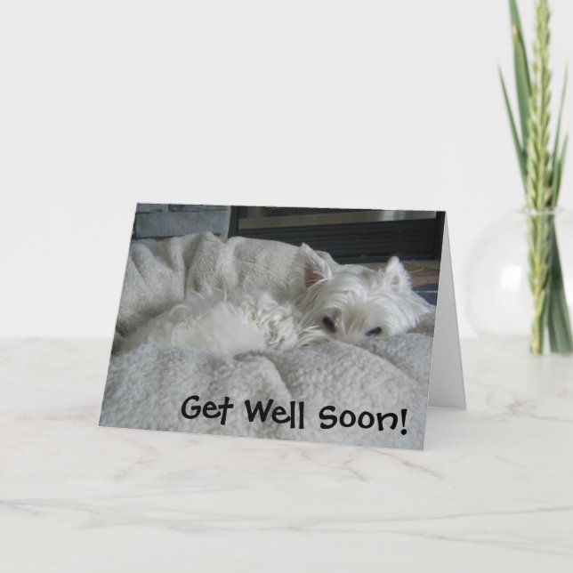 Westie consigue pronto la tarjeta de felicitación (Anverso)